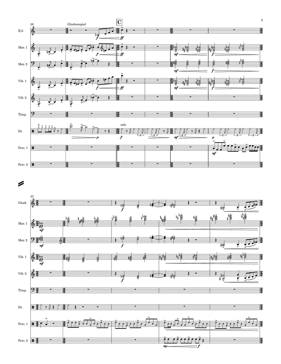 ensemble mécanique (Percussion Ensemble) Percussion Ensemble scores gallery preview page 5