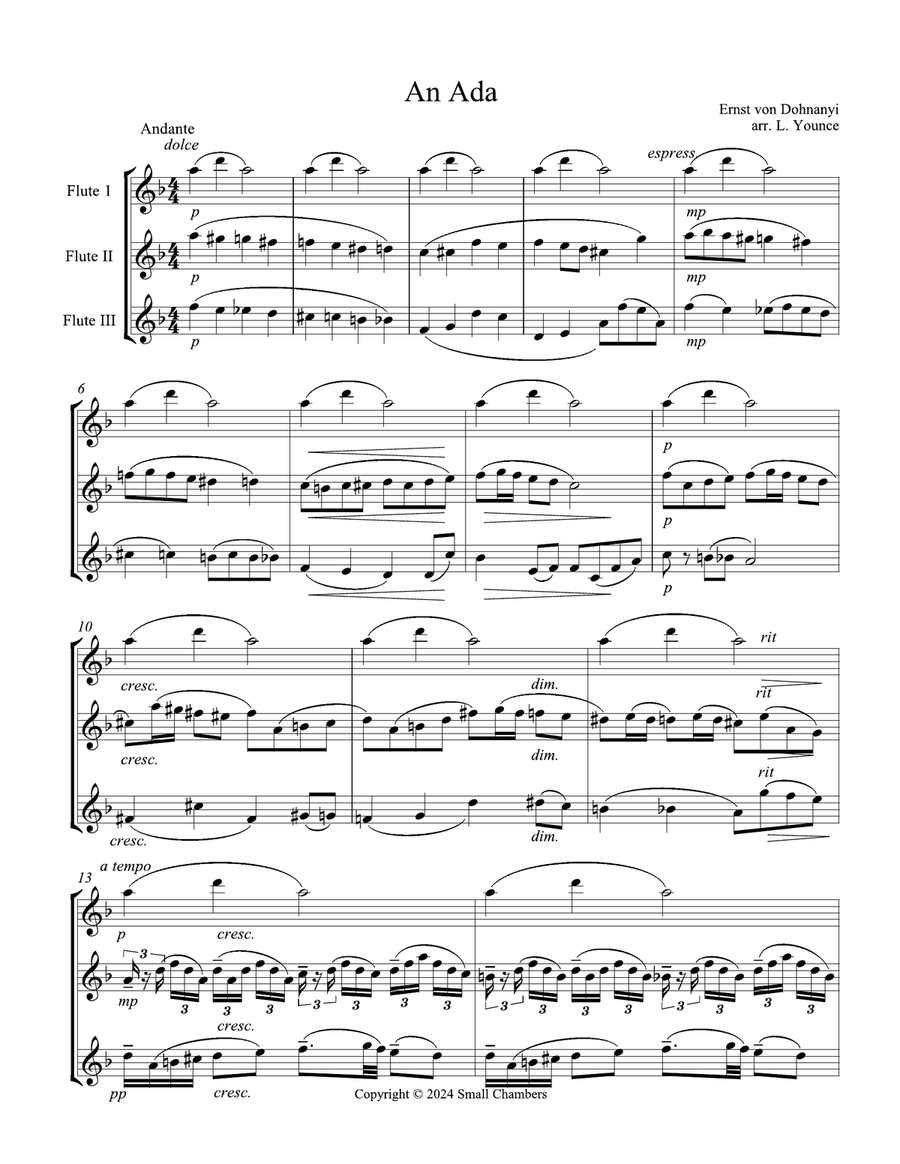 An Ada for Flute Trio (3 C Flutes) Flute Trio scores gallery preview page 2