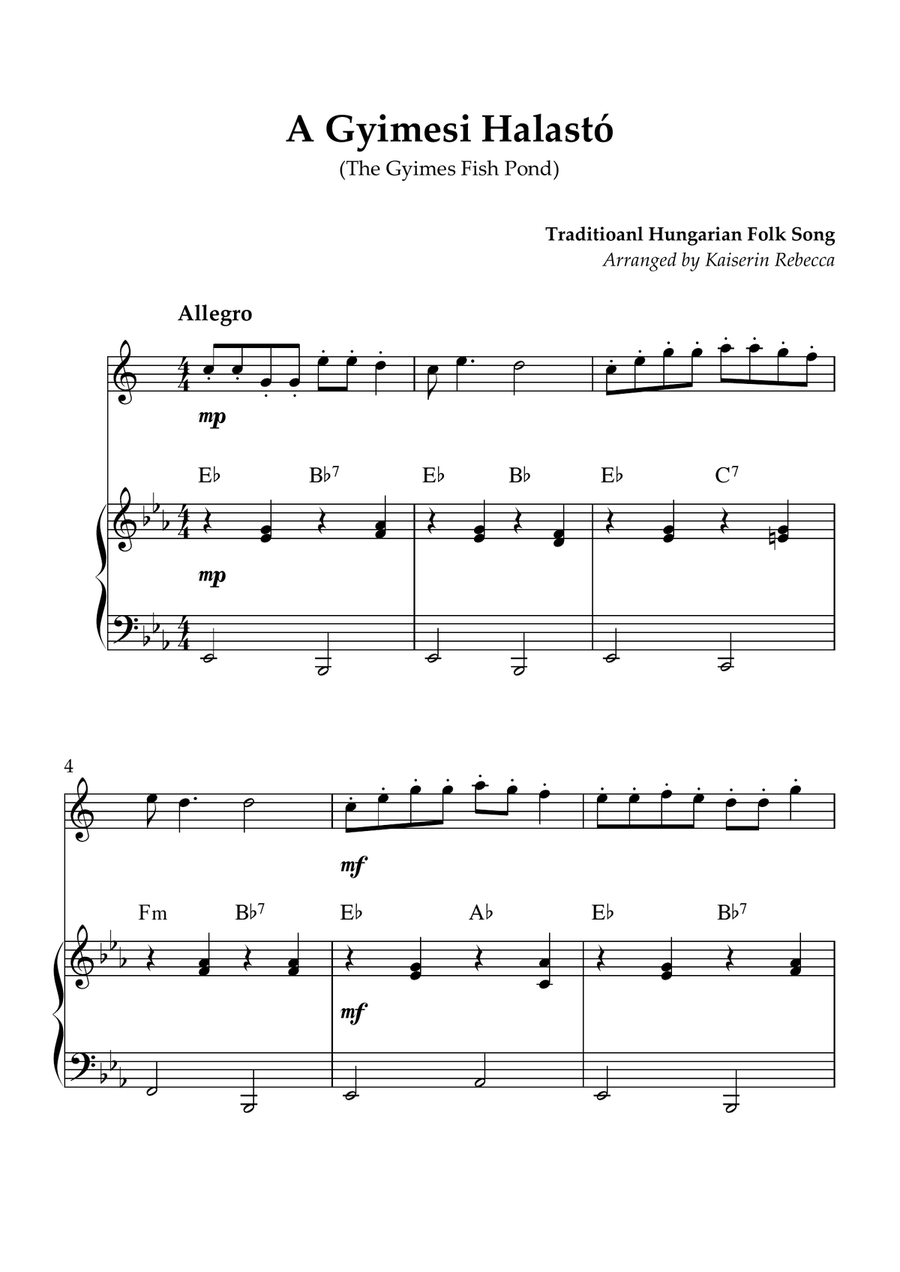 A Gyimesi Halastó (The Gyimes Fish Pond) Alto Saxophone scores gallery preview page 1