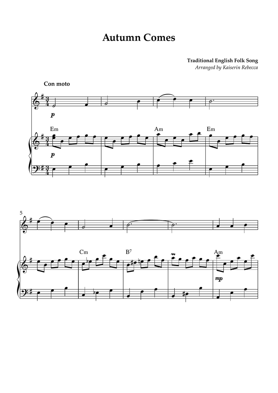 Autumn Comes Autumn Comes Violin Solo scores gallery preview page 1
