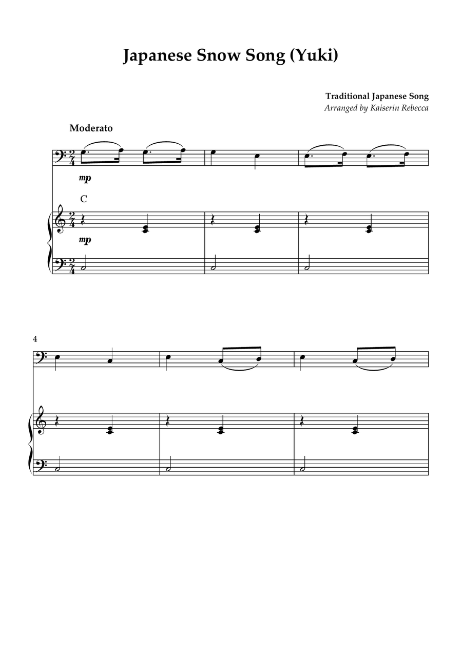 Japanese Snow Song (Yuki) Bassoon scores gallery preview page 1