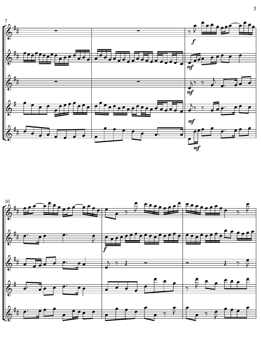 Sonata BWV1032 for Flute Ensemble Woodwind Quintet scores gallery preview page 3