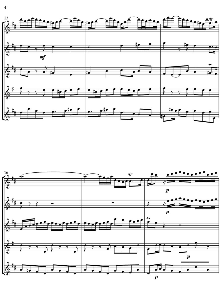 Sonata BWV1032 for Flute Ensemble Woodwind Quintet scores gallery preview page 4