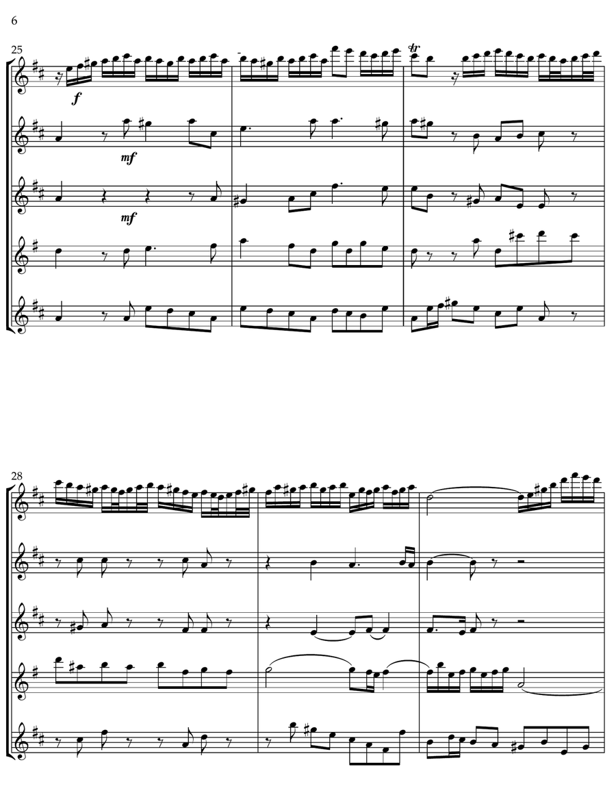 Sonata BWV1032 for Flute Ensemble Woodwind Quintet scores gallery preview page 6