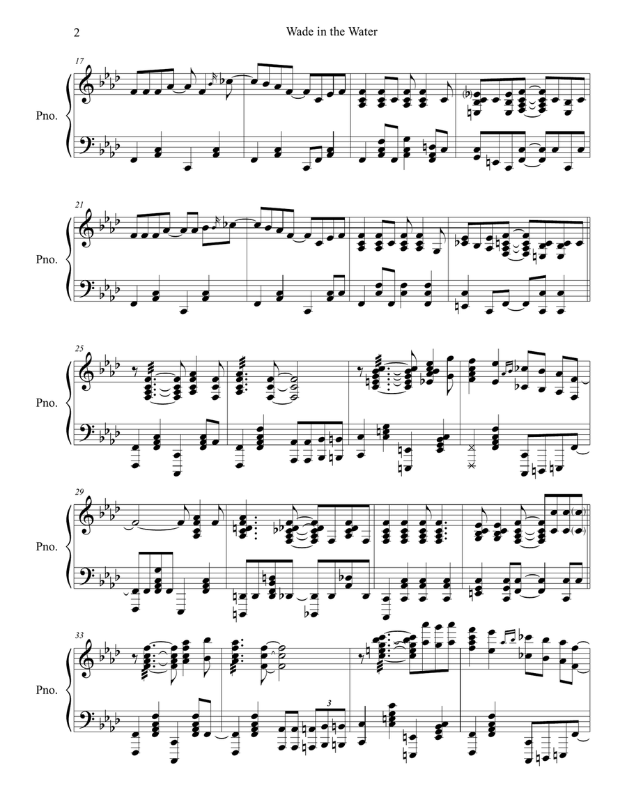 Wade in the Water Wade in the Water Piano Solo scores gallery preview page 2