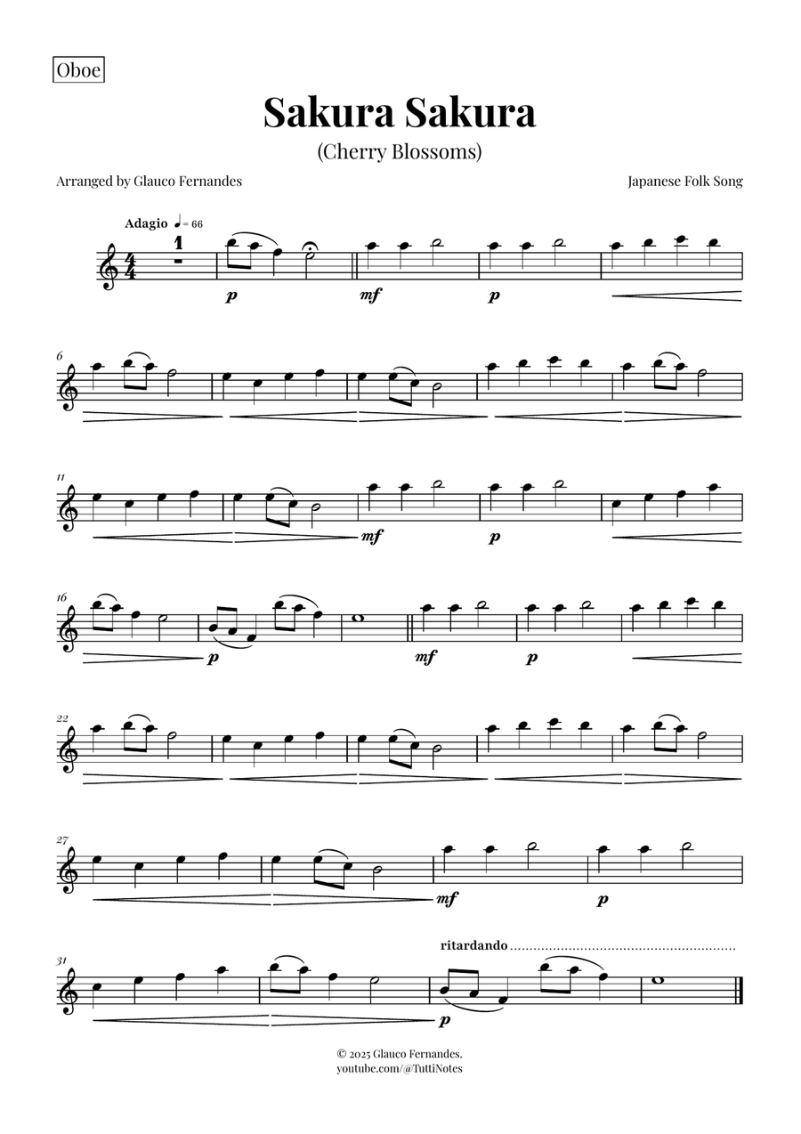 Sakura Sakura (Cherry Blossoms): A BEAUTIFUL Japanese Melody Woodwind Trio scores gallery preview page 3