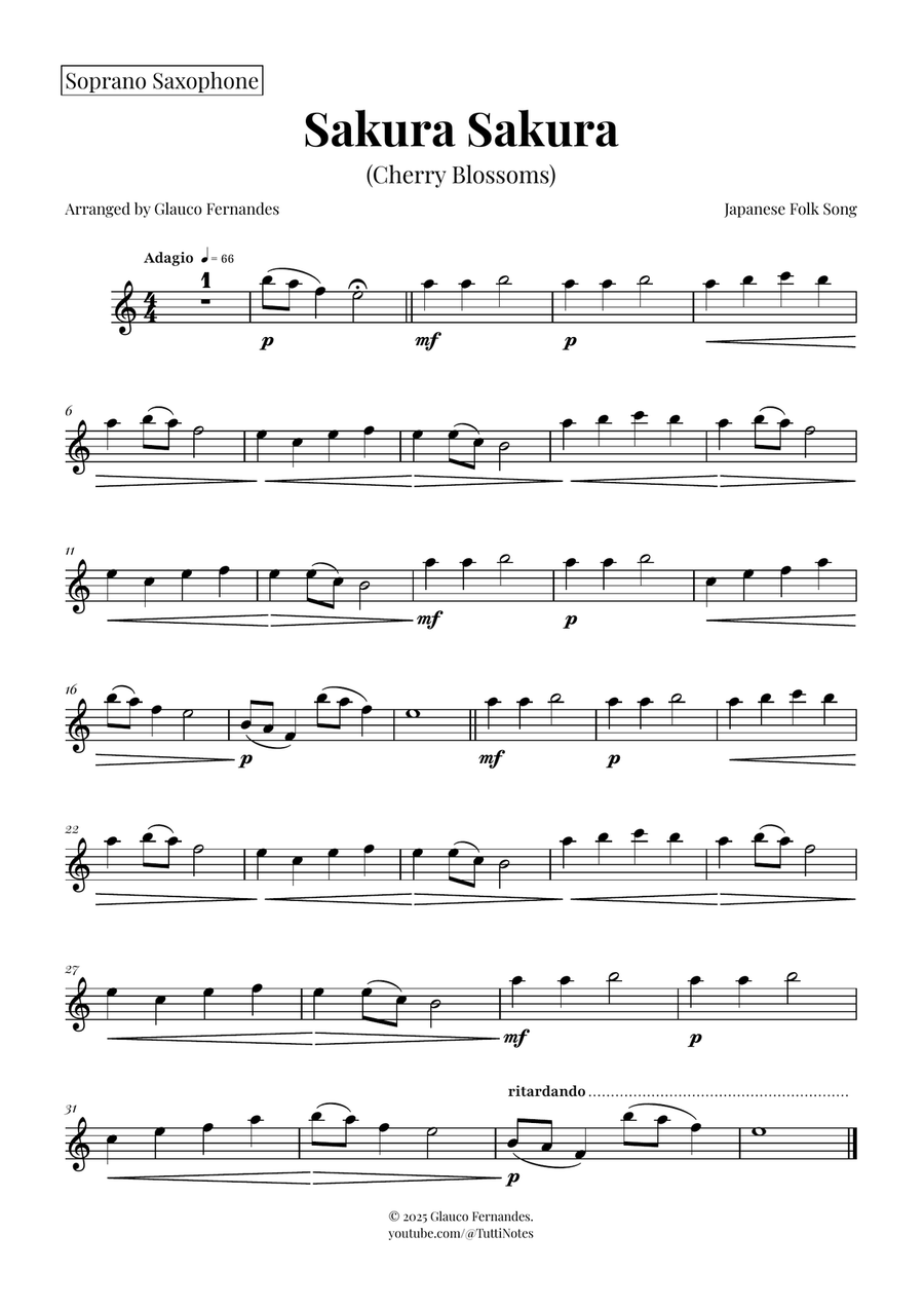 Sakura Sakura (Cherry Blossoms): A BEAUTIFUL Japanese Melody Woodwind Trio scores gallery preview page 3