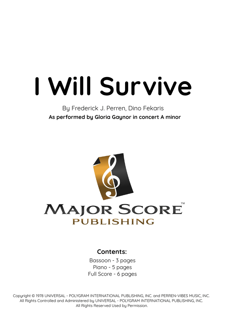 I Will Survive I Will Survive Bassoon scores gallery preview page 1