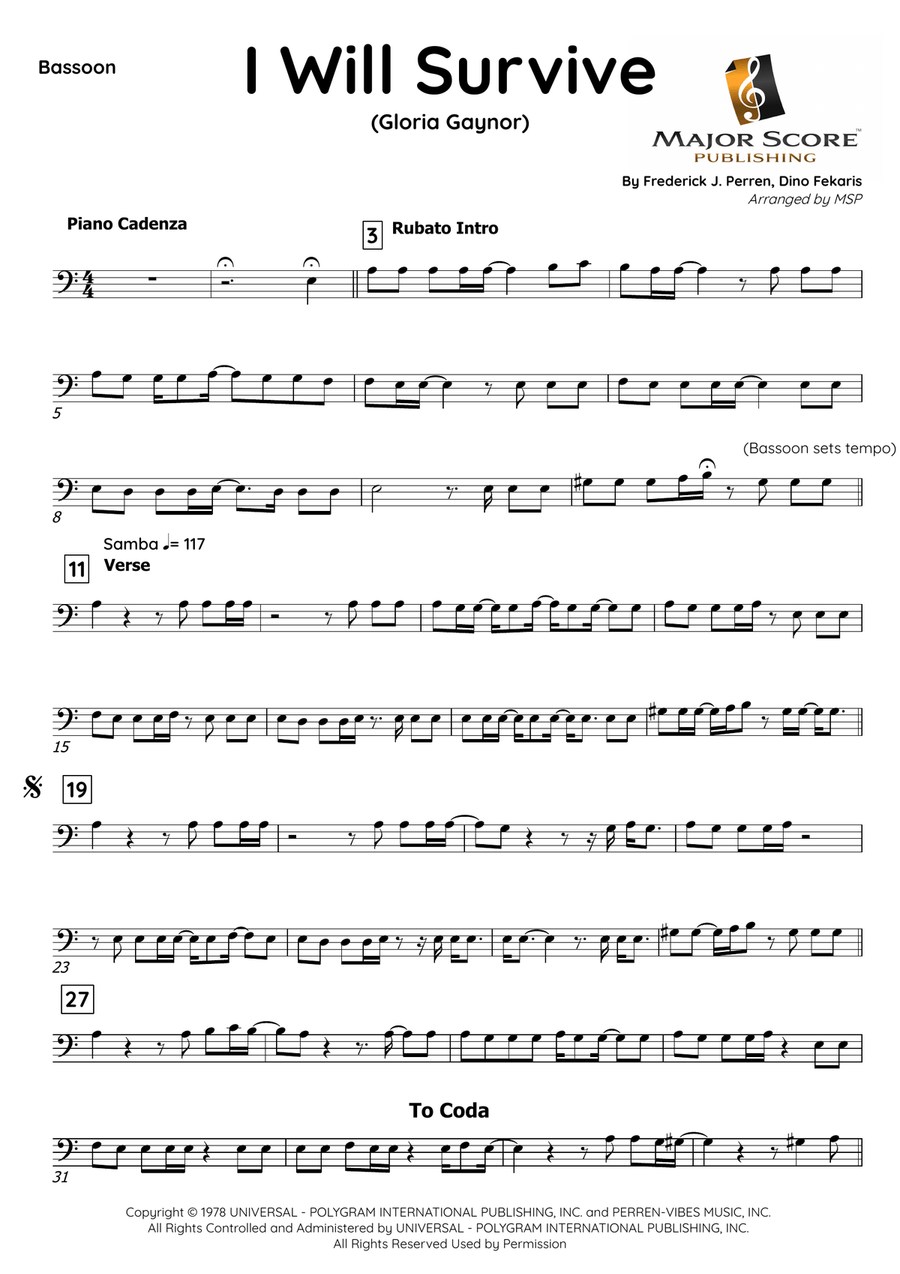 I Will Survive I Will Survive Bassoon scores gallery preview page 2