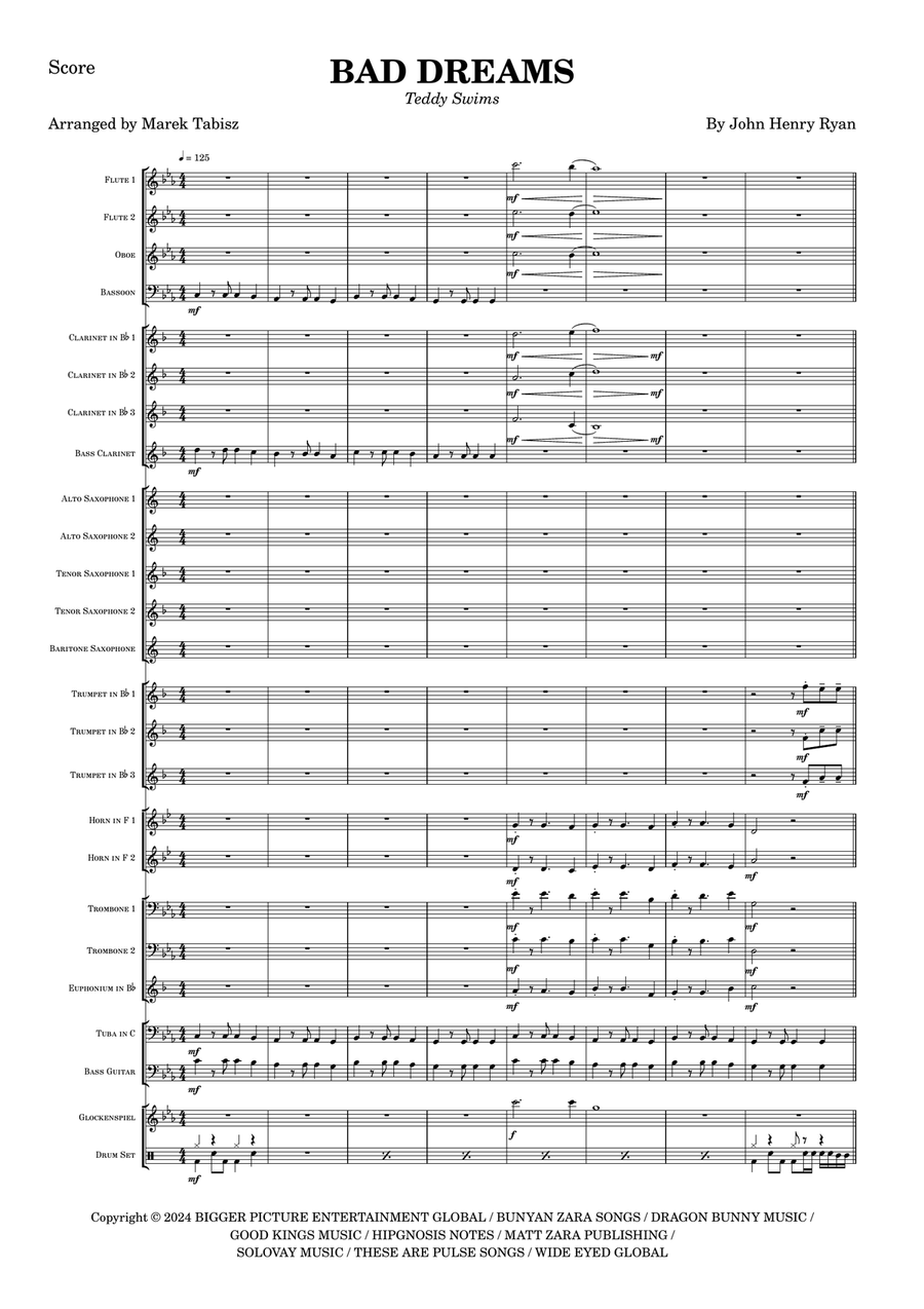 Bad Dreams Bad Dreams Concert Band scores gallery preview page 2