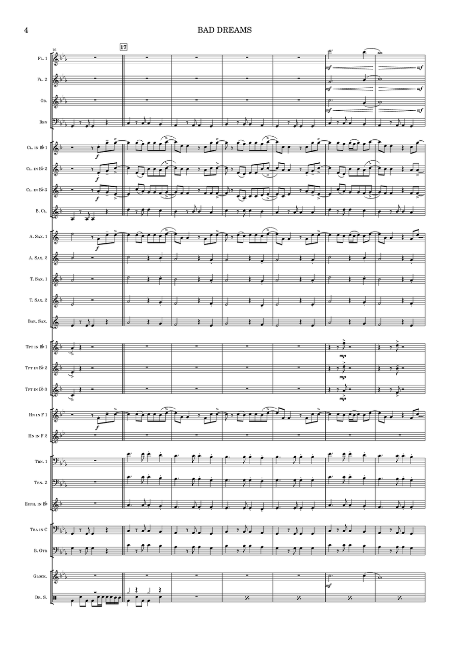 Bad Dreams Bad Dreams Concert Band scores gallery preview page 4