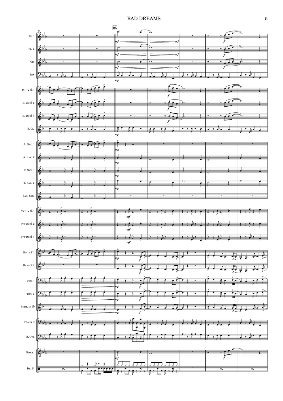 Bad Dreams Bad Dreams Concert Band scores gallery preview page 5