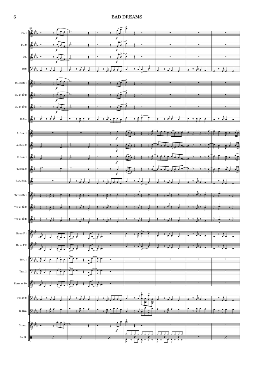 Bad Dreams Bad Dreams Concert Band scores gallery preview page 6