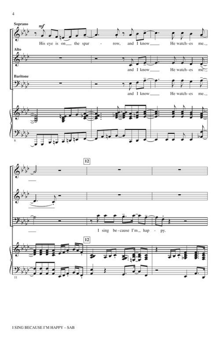 I Sing Because I'm Happy 3-Part scores gallery preview page 5