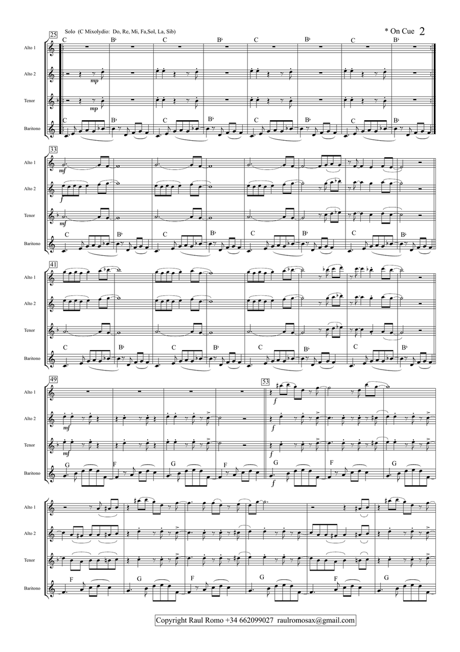 SAXOPHONE QUARTET - Snoopys Dream Saxophone Quartet scores gallery preview page 2