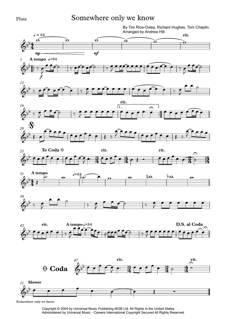 Somewhere Only We Know Somewhere Only We Know Large Ensemble scores gallery preview page 6
