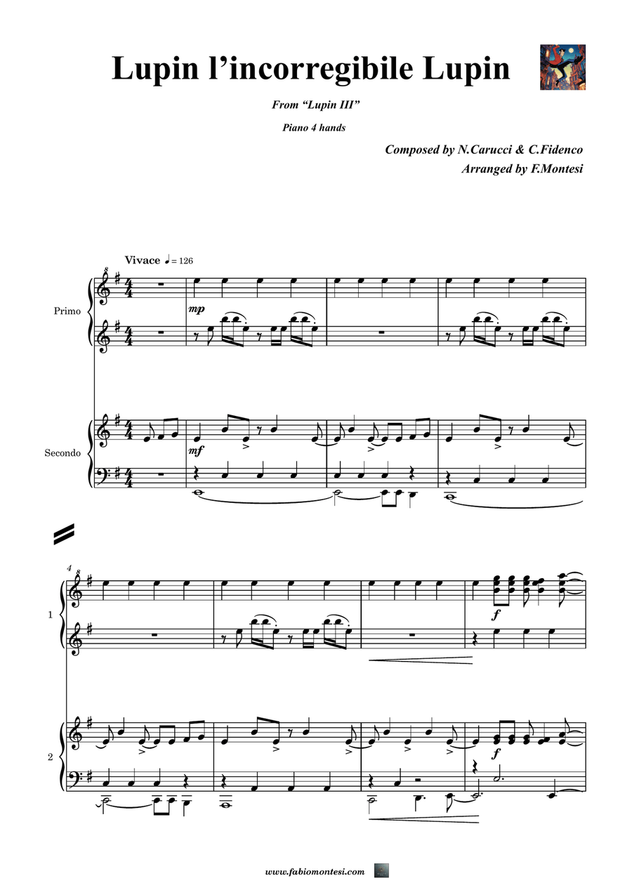 Lupin L Incorregibile Lupin 1 Piano, 4-Hands scores gallery preview page 4