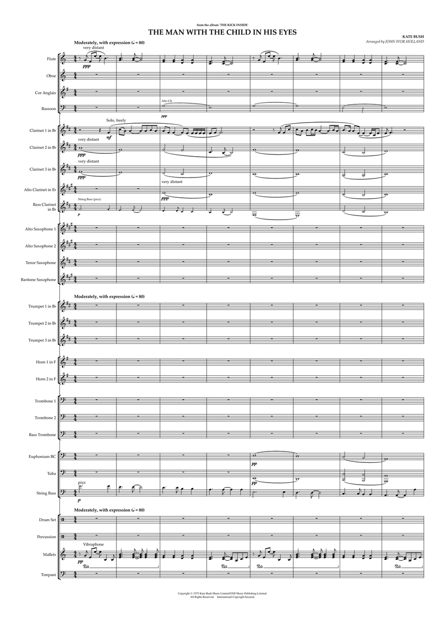 The Man With The Child In His Eyes Concert Band scores gallery preview page 1