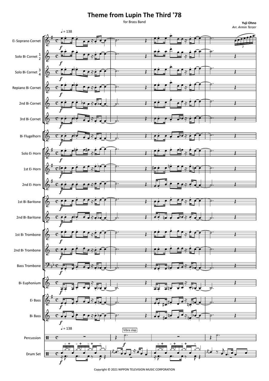 Theme From Lupin The Third '78 Brass Band scores gallery preview page 1