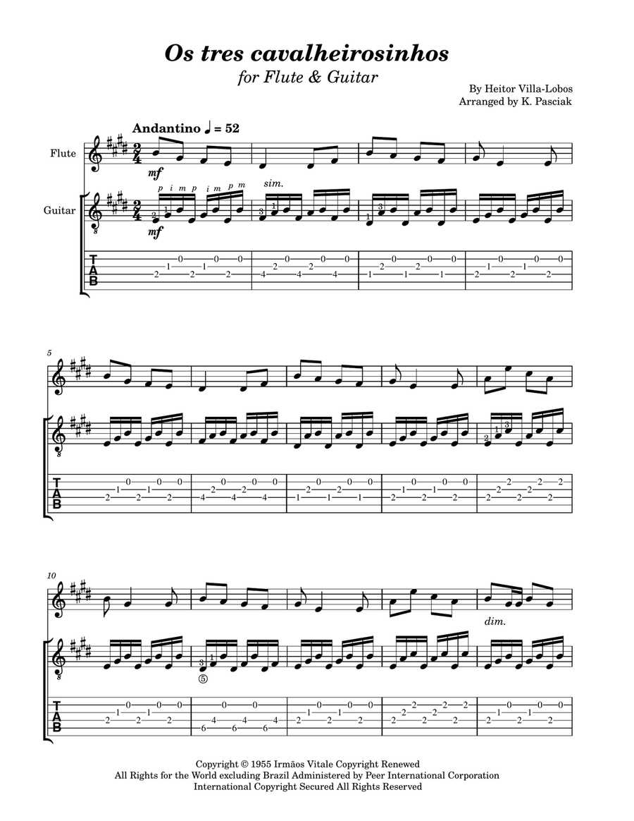 Os Tres Cavalheirosinhos (The Three Little Caballeros) Flute scores gallery preview page 3