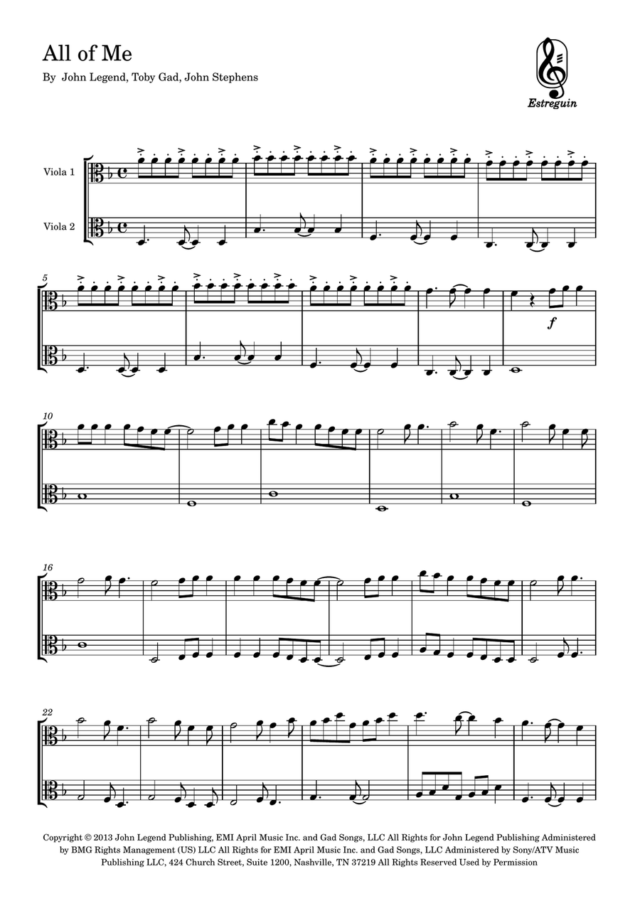All Of Me All Of Me String Duet scores gallery preview page 1