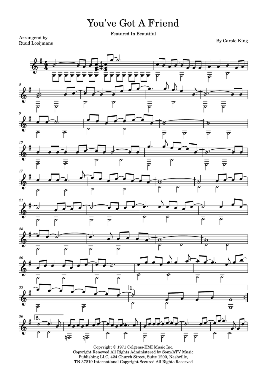 You've Got A Friend Acoustic Guitar scores gallery preview page 1