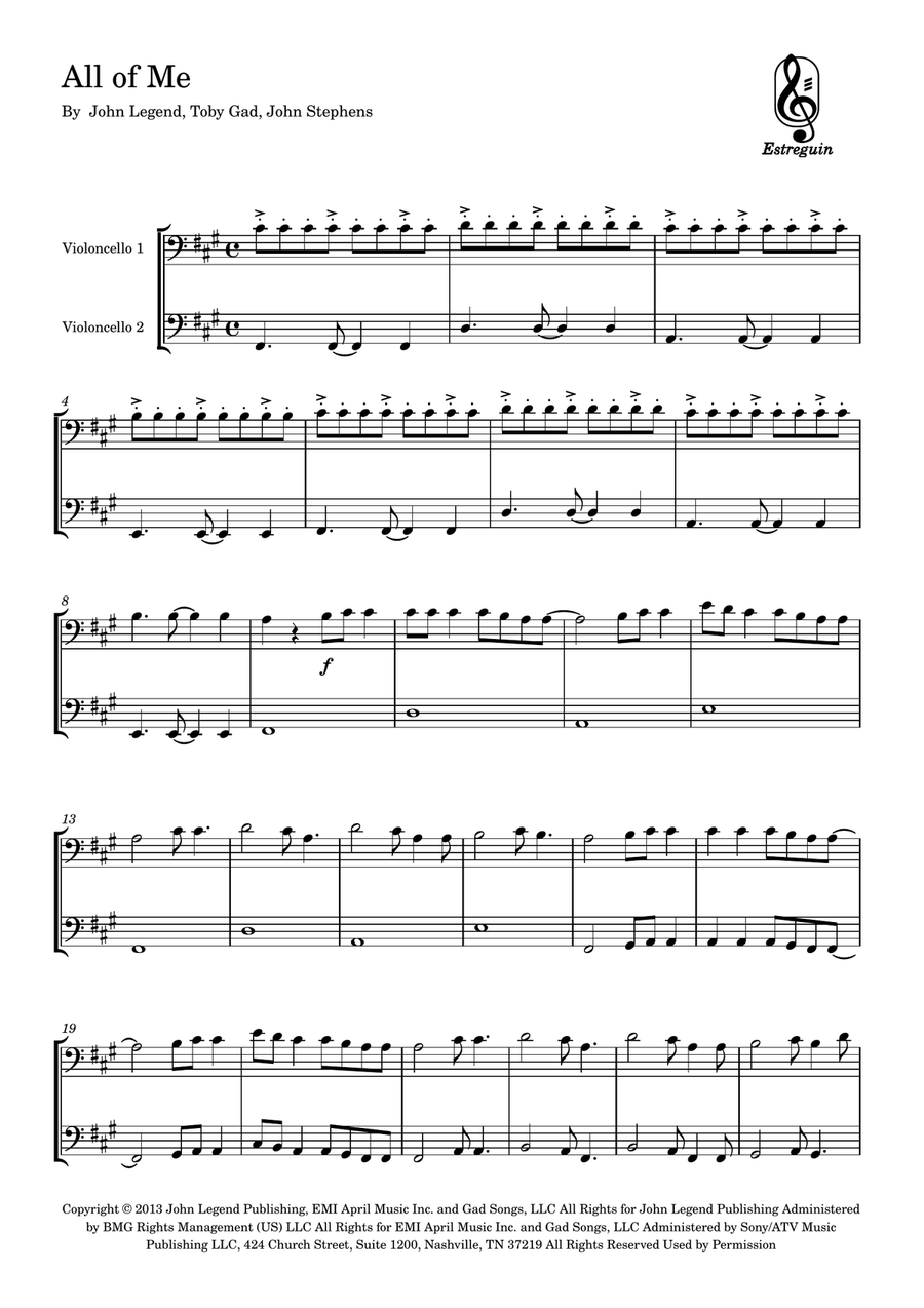 All Of Me All Of Me String Duet scores gallery preview page 1