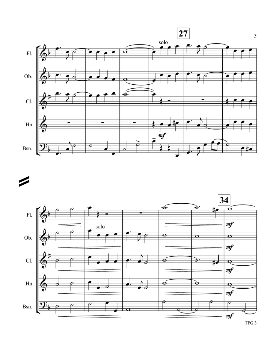 Gladiator Main Theme Woodwind Quintet scores gallery preview page 4