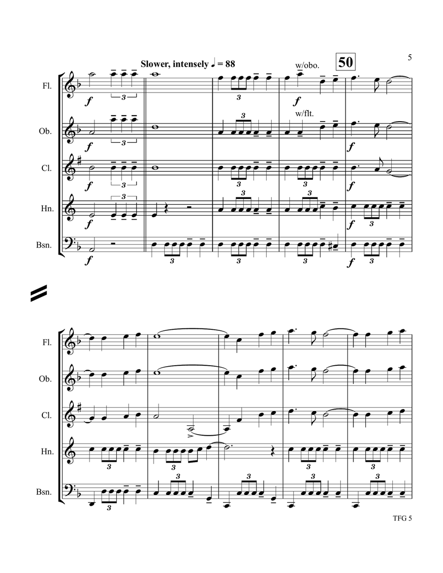 Gladiator Main Theme Woodwind Quintet scores gallery preview page 6