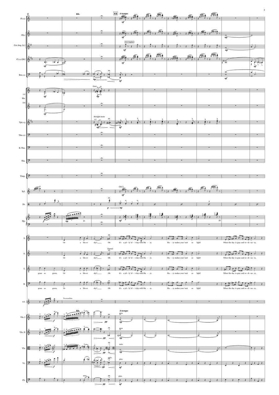 Medley: Jolly Holiday with Chim Chim Cher-Ee, Feed The Birds (Tuppence A Bag), A Spoonful Of Suga... Full Orchestra scores gallery preview page 3