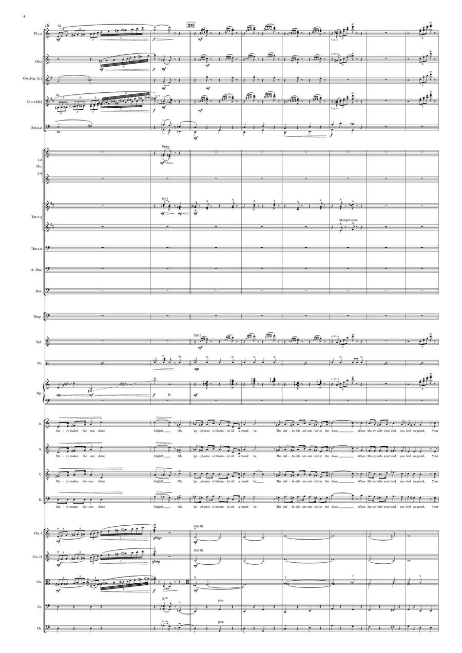 Medley: Jolly Holiday with Chim Chim Cher-Ee, Feed The Birds (Tuppence A Bag), A Spoonful Of Suga... Full Orchestra scores gallery preview page 4