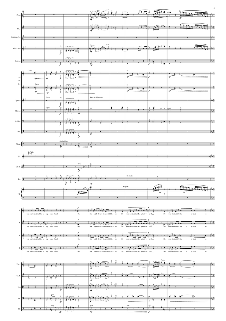 Medley: Jolly Holiday with Chim Chim Cher-Ee, Feed The Birds (Tuppence A Bag), A Spoonful Of Suga... Full Orchestra scores gallery preview page 5