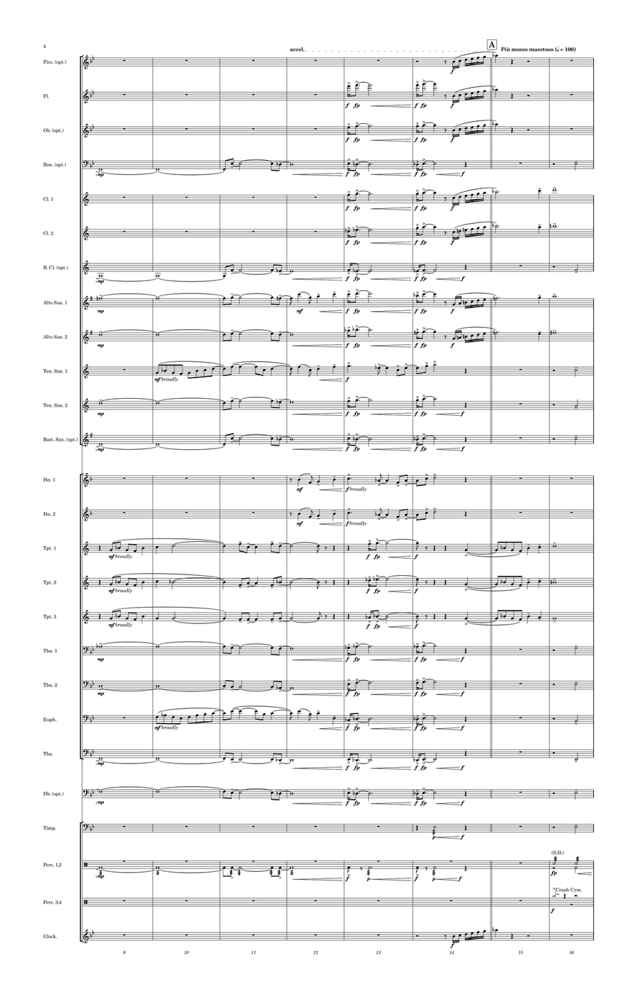 Three Towers Shrine Overture - Score Only Concert Band scores gallery preview page 4