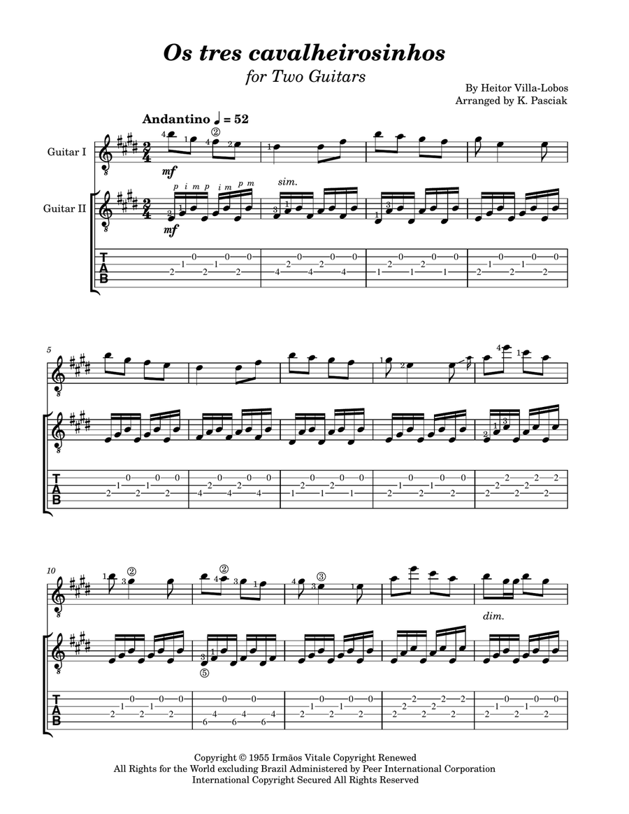 Os Tres Cavalheirosinhos (The Three Little Caballeros) Acoustic Guitar scores gallery preview page 3