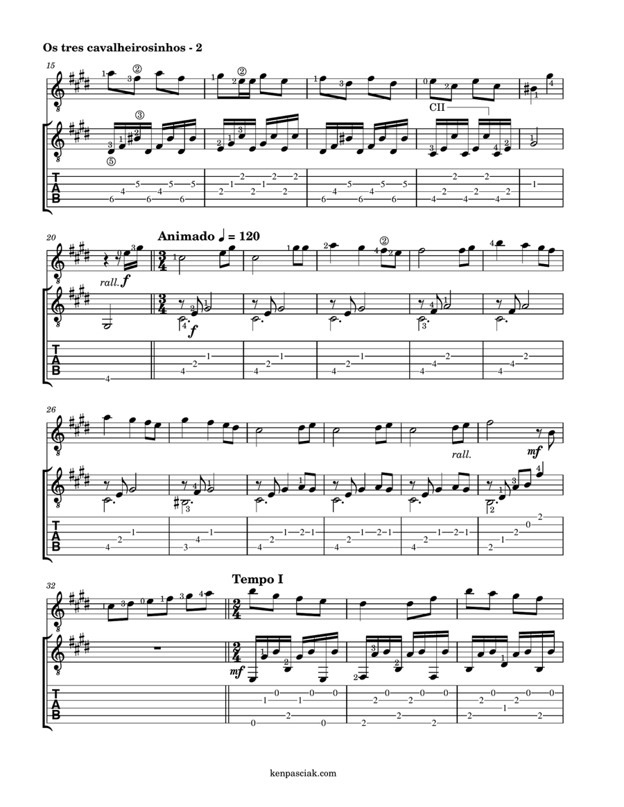 Os Tres Cavalheirosinhos (The Three Little Caballeros) Acoustic Guitar scores gallery preview page 4