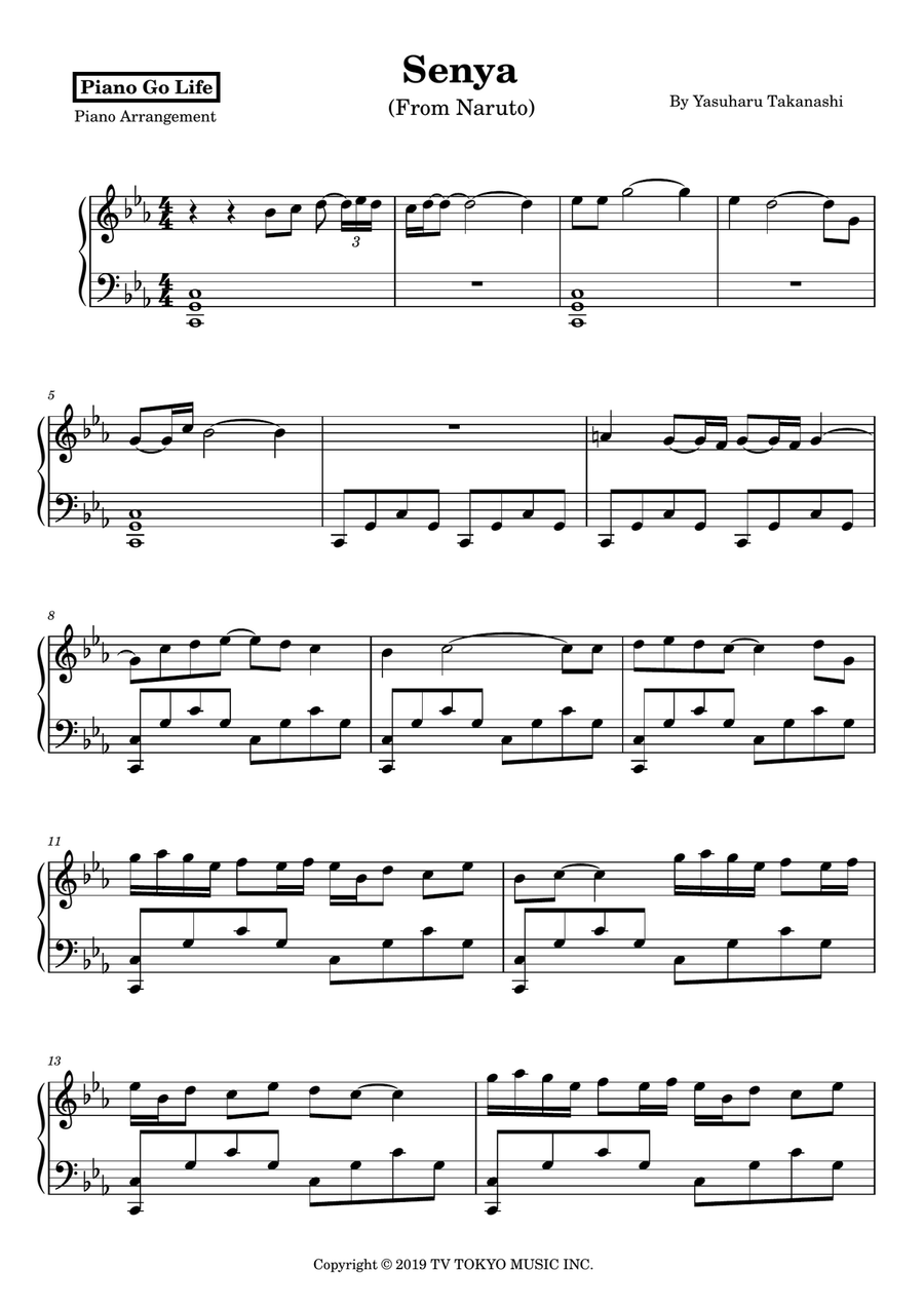 Senya Senya Piano Solo scores gallery preview page 1
