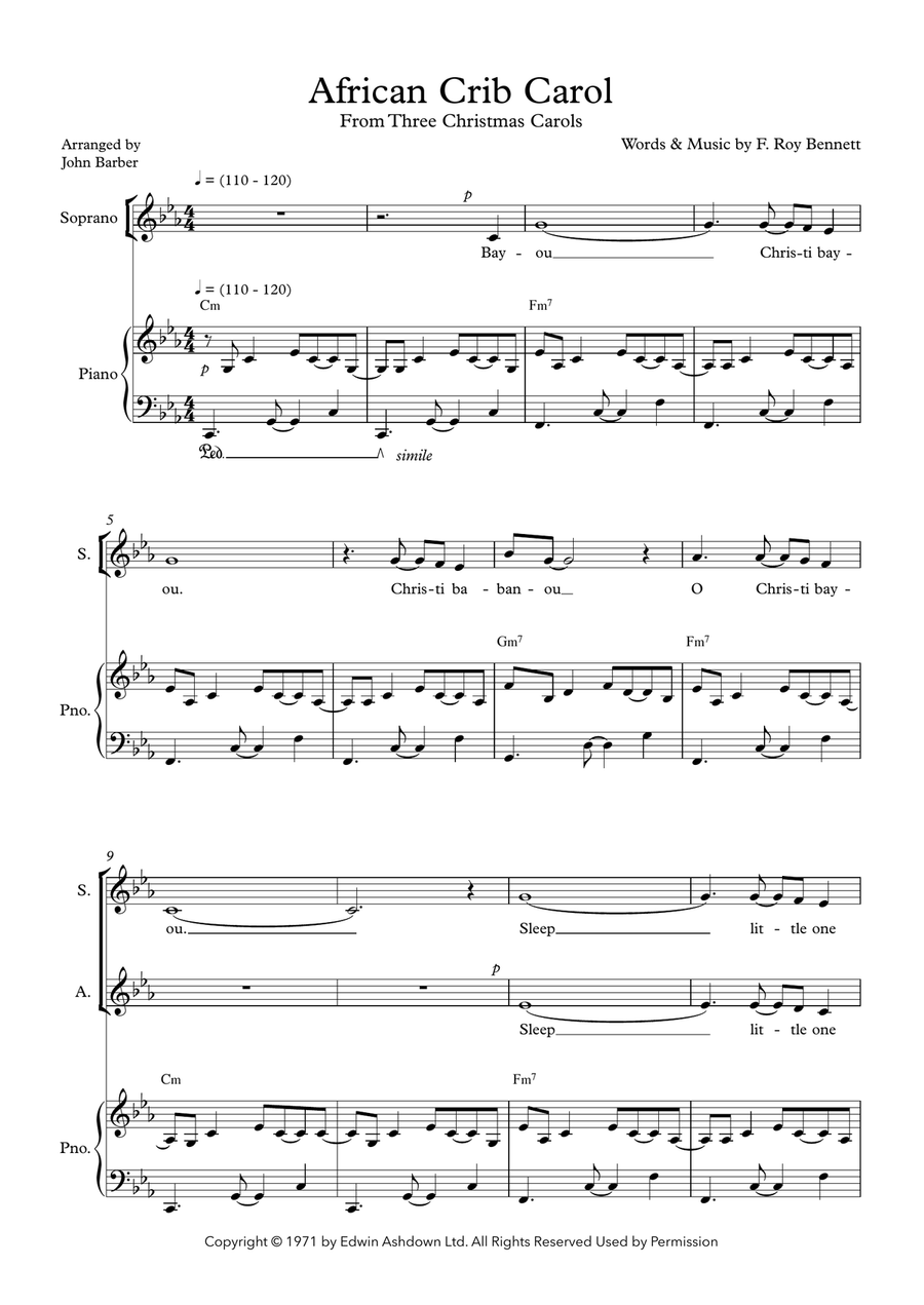 African Crib Carol African Crib Carol 4-Part scores gallery preview page 1