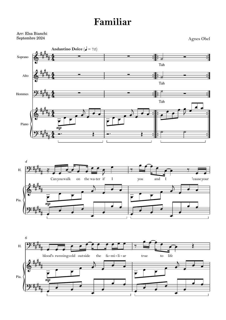 Familiar Familiar 3-Part scores gallery preview page 1