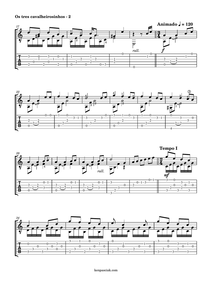 Os Tres Cavalheirosinhos (The Three Little Caballeros) Acoustic Guitar scores gallery preview page 4