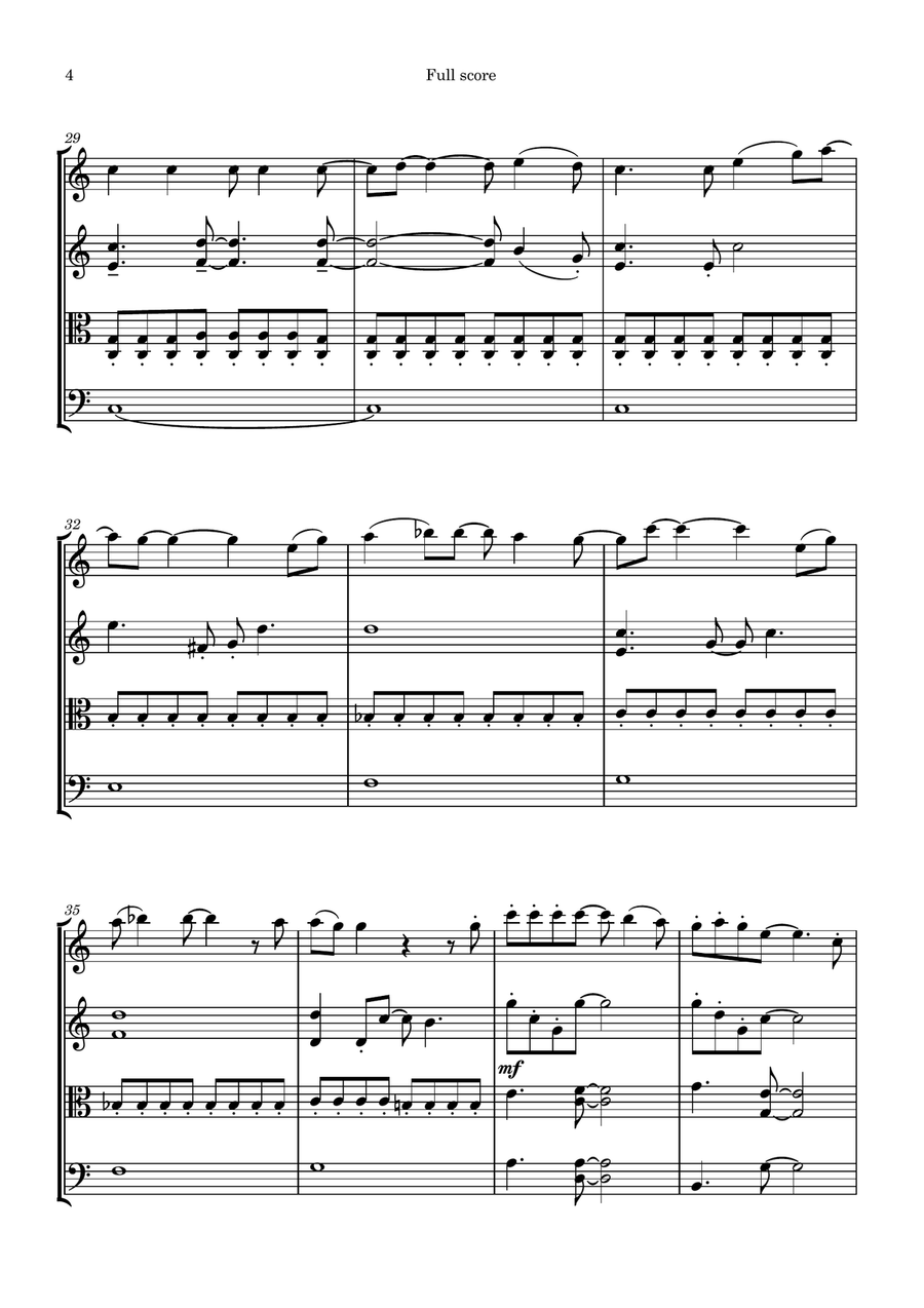 The Wizard And I The Wizard And I String Quartet scores gallery preview page 4