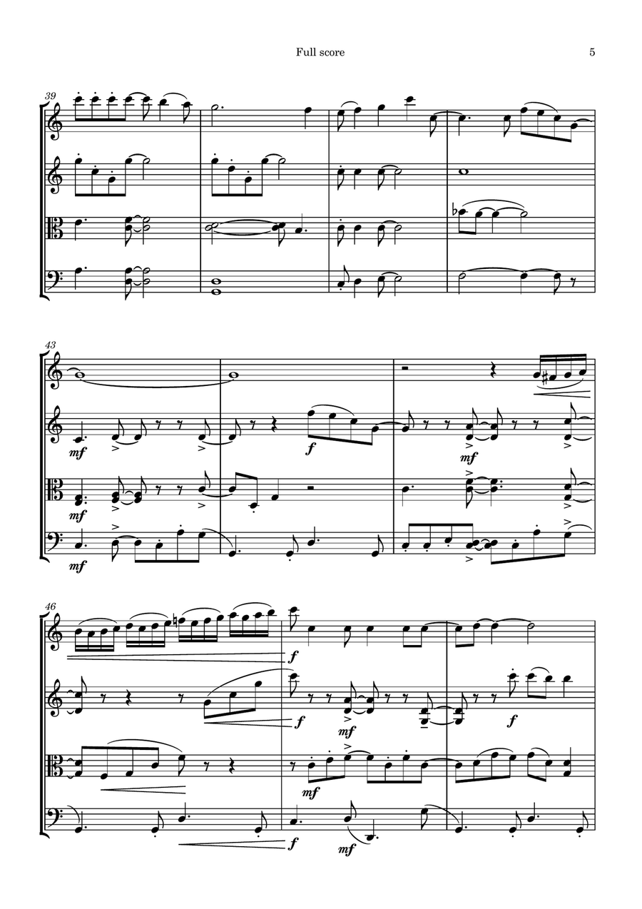 The Wizard And I The Wizard And I String Quartet scores gallery preview page 5