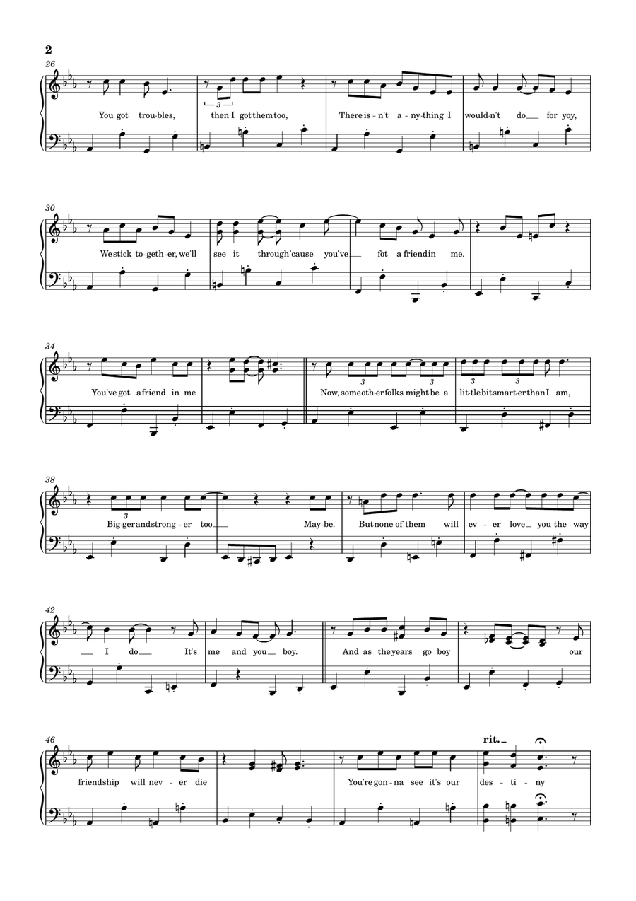 You've Got A Friend In Me (from Toy Story) Piano, Vocal scores gallery preview page 2