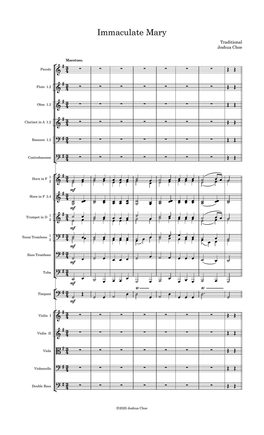 Immaculate Mary (Alternate Version) Full Orchestra scores gallery preview page 3