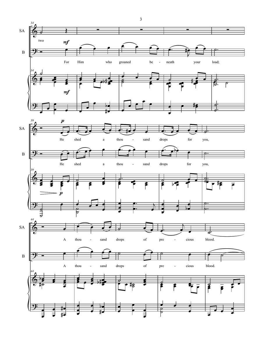 He Died! The Great Redeemer Died, sacred music for SAB choir 3-Part scores gallery preview page 4