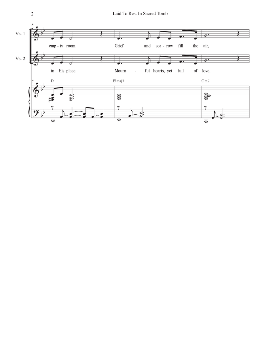 Laid To Rest In Sacred Tomb (Holy Week/Good Friday Version) (Vocal Quartet - (SATB) 4-Part scores gallery preview page 2