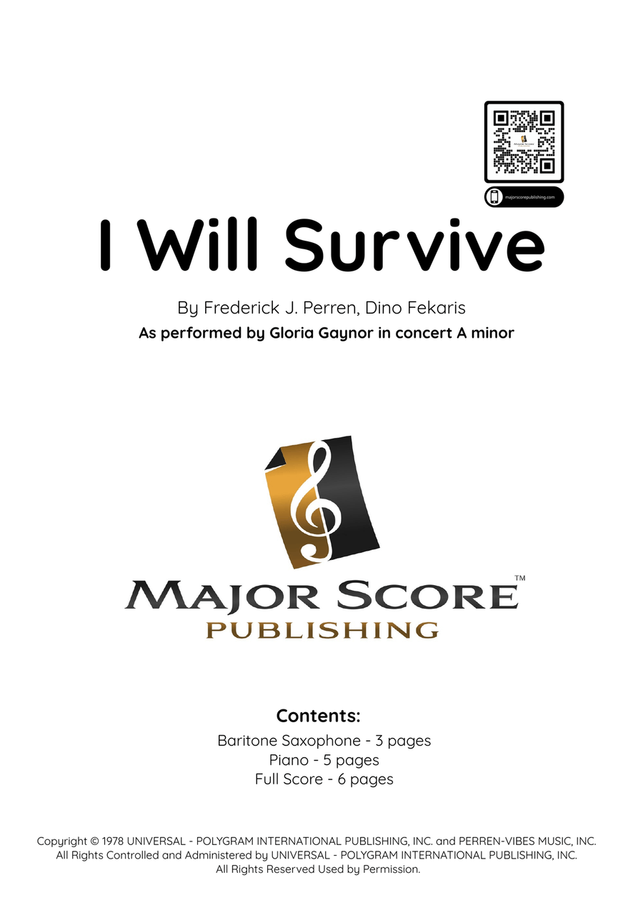 I Will Survive I Will Survive Baritone Saxophone scores gallery preview page 1