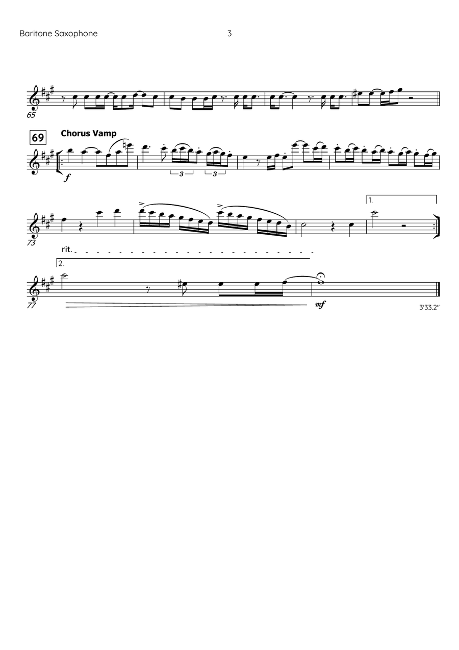 I Will Survive I Will Survive Baritone Saxophone scores gallery preview page 4