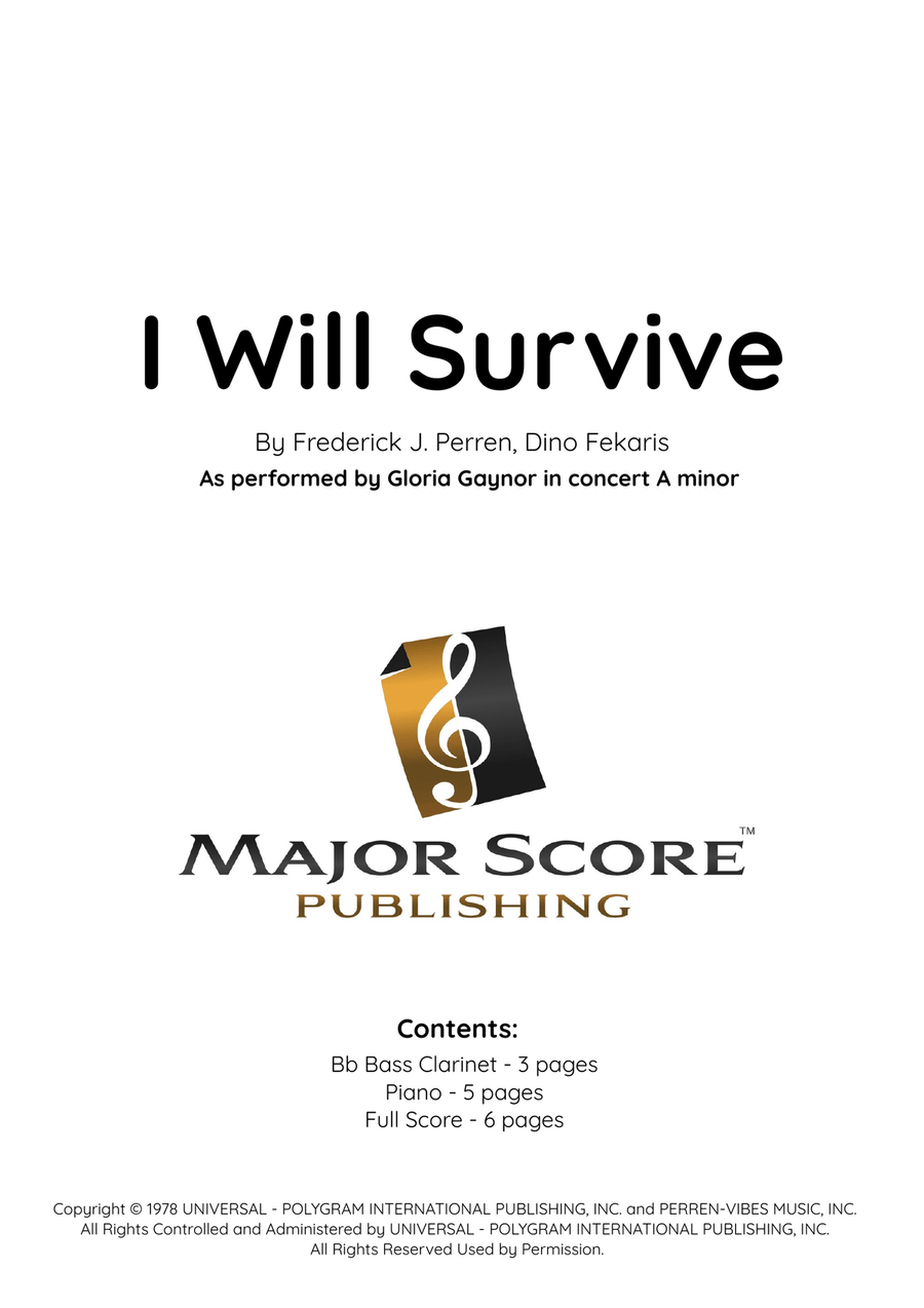 I Will Survive I Will Survive Bass Clarinet scores gallery preview page 1