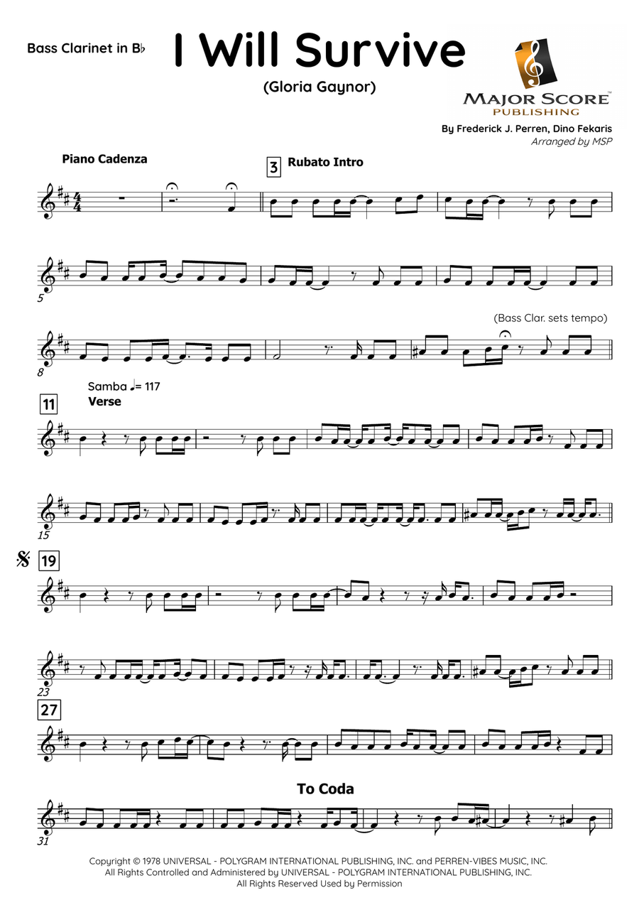 I Will Survive I Will Survive Bass Clarinet scores gallery preview page 2