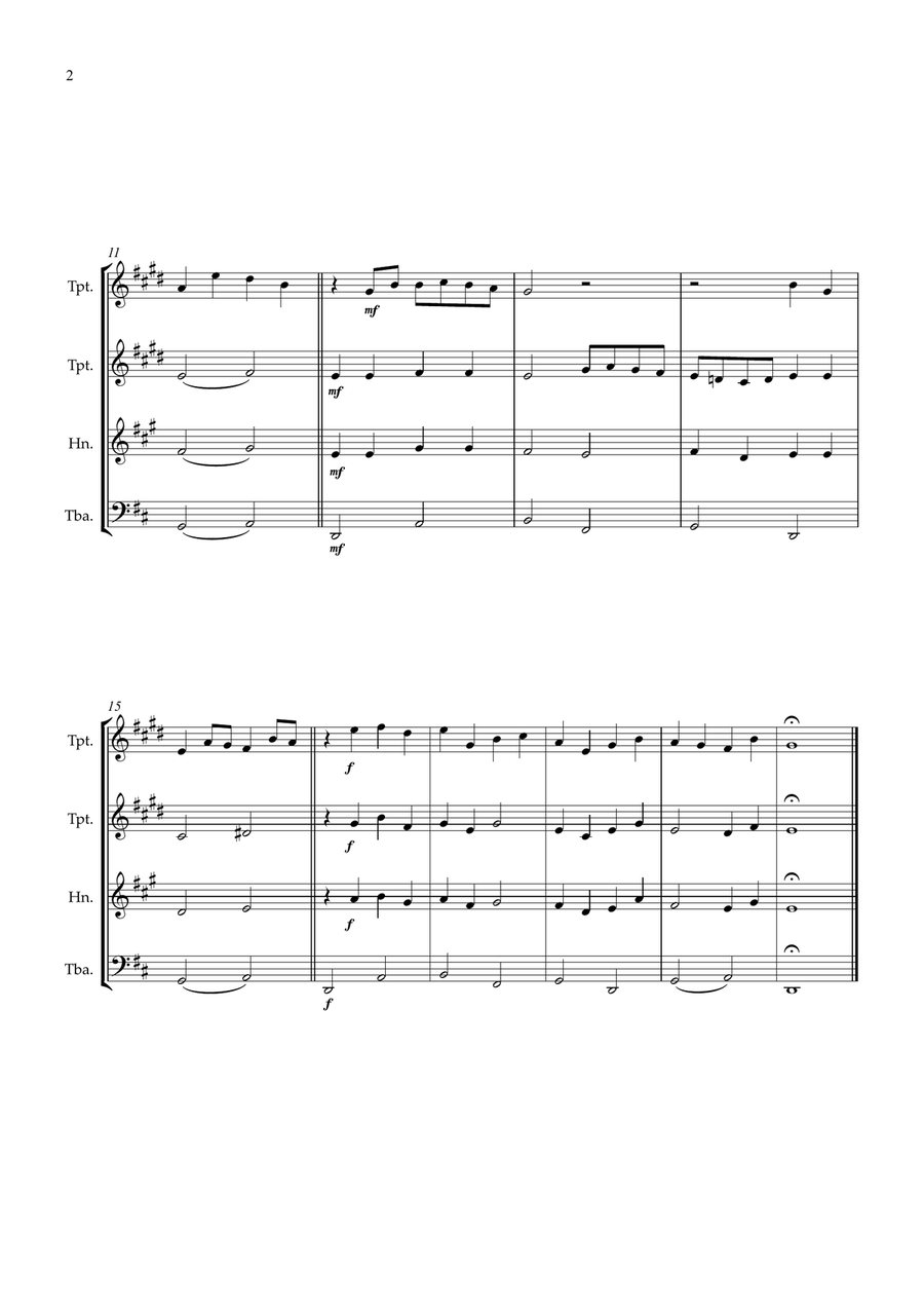 Canon in D for Brass Quartet Brass Quartet scores gallery preview page 2